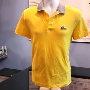 Lacoste mens bright yellow polo small